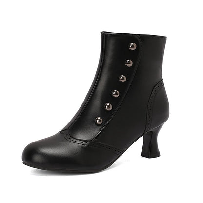 Ophélie | Bottines Métallisées Color Block Cloutées à Zip
