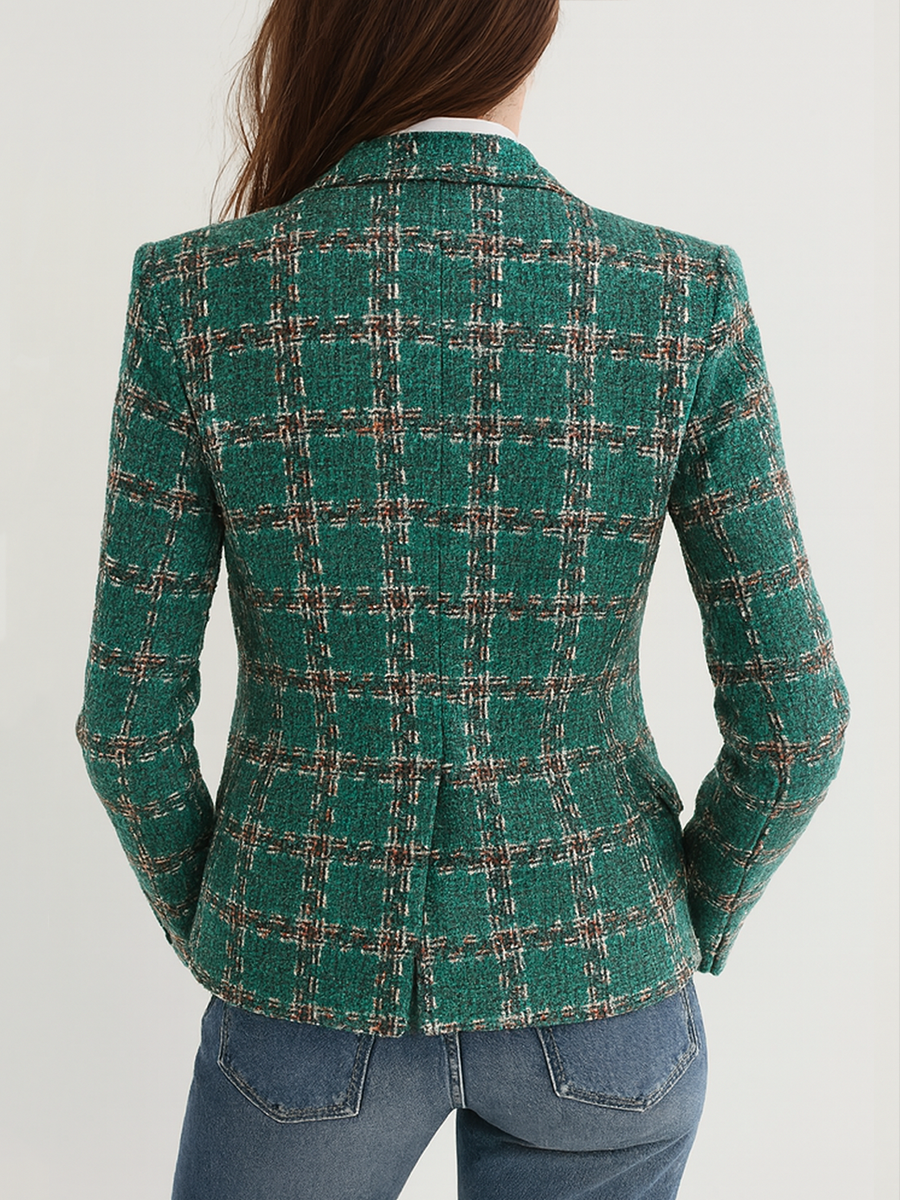 Pascaline | Blazer à Carreaux Vintage