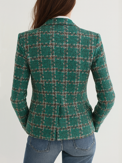 Pascaline | Blazer à Carreaux Vintage