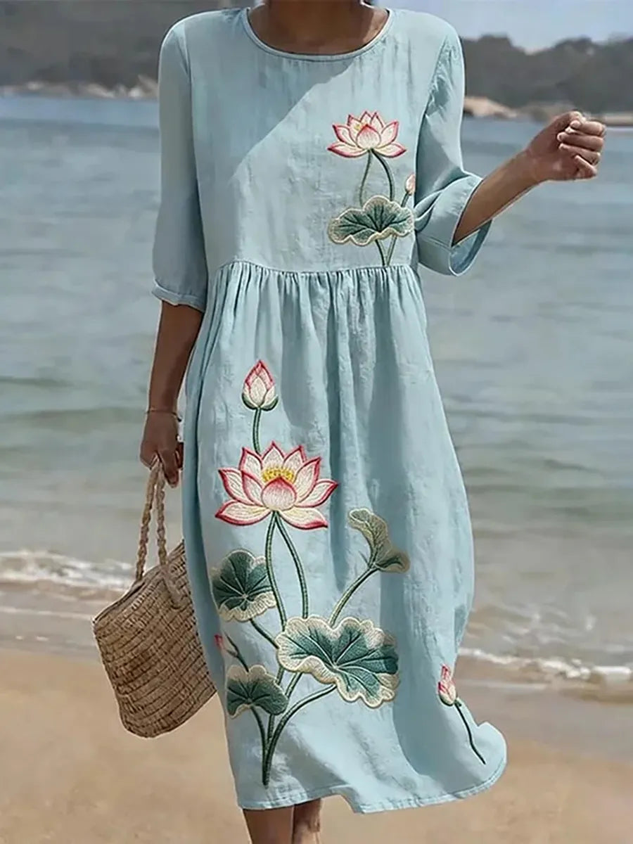 Robe casual femme à imprimé floral