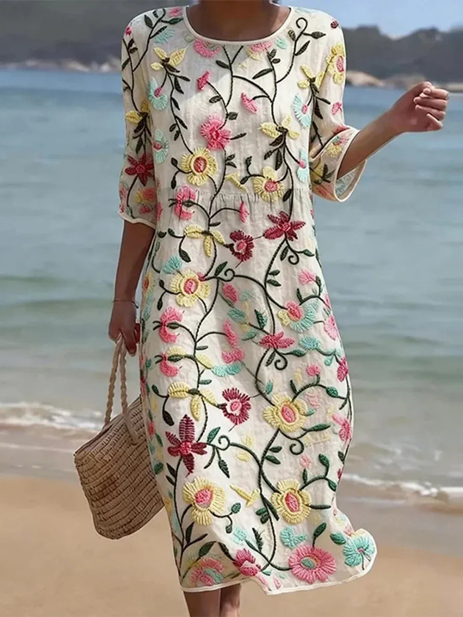 Robe casual femme à imprimé floral