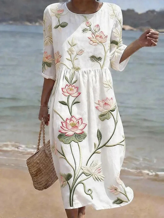 Robe casual femme à imprimé floral