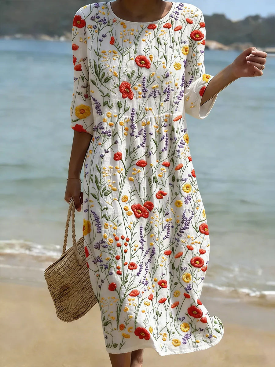 Robe casual femme à imprimé floral