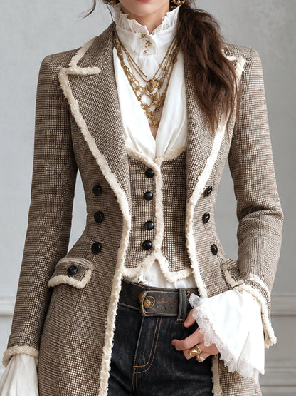 Nicolette | Manteau Bohème Kaki à Franges