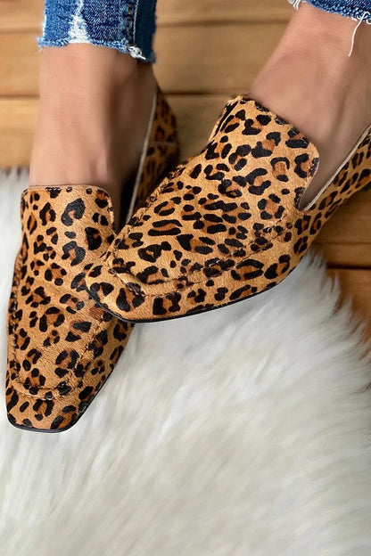 Coralie | Mocassins Slip-On Bout Carré Léopard