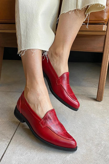 Chloé | Mocassins Pointus Patchwork Effet Croco