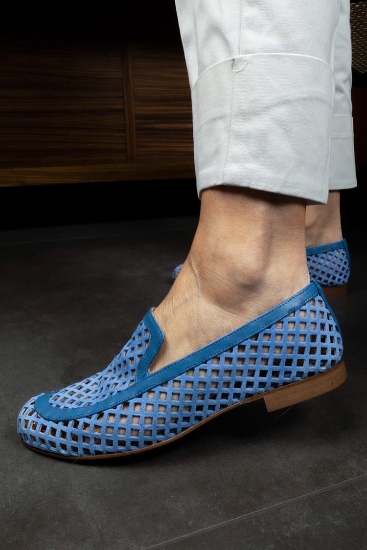 Lorène | Mocassins Bout Rond Patchwork Ajouré