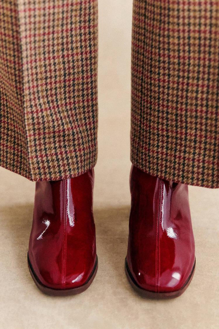 Antoinette | Bottes Bordeaux à Bout Carré, Zip et Talon Épais