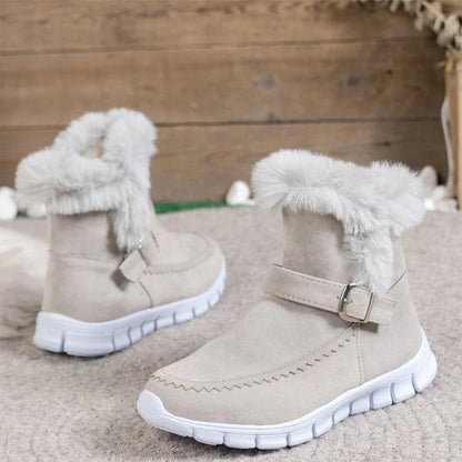 Françoise | Bottes de Neige en Suédine à Boucle et Bordure Moelleuse