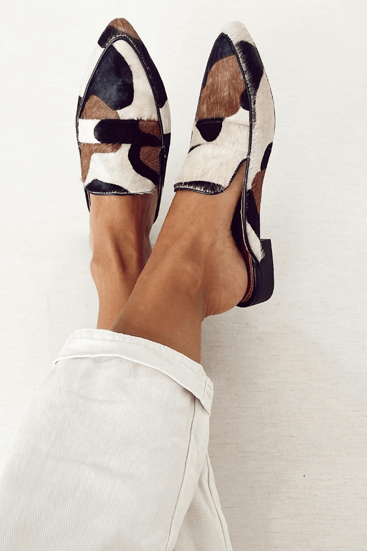 Mocassins patchwork à bout rond