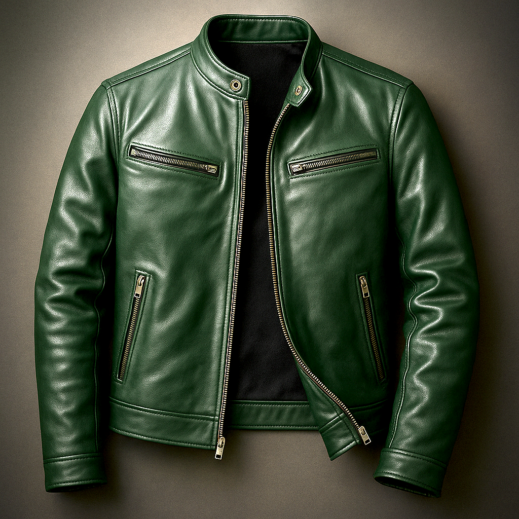 RECIO | Veste vintage en cuir zippée