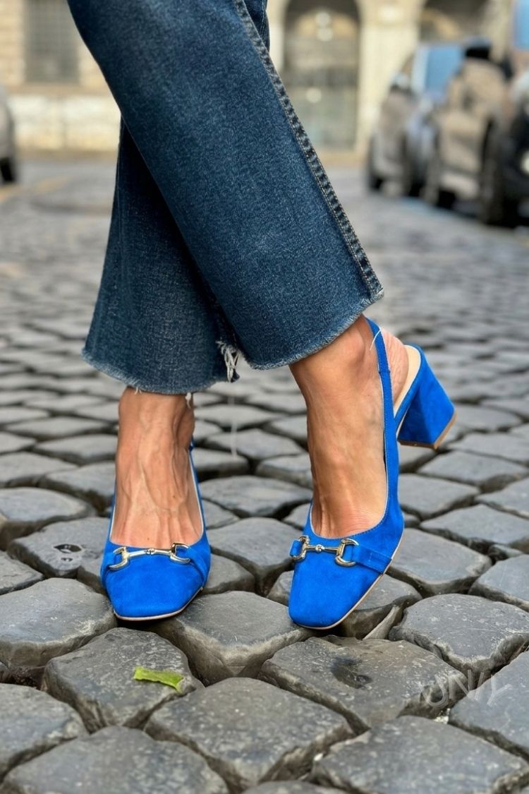 Talons bloc slingback en suédine Olive