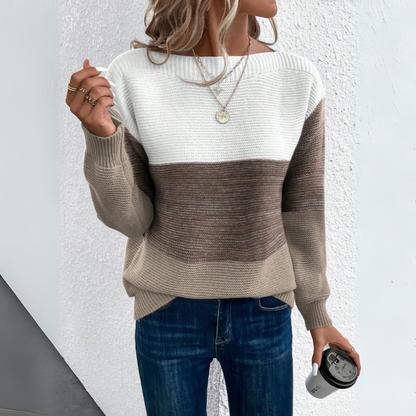 Clara | Pull Patchwork Tricolore