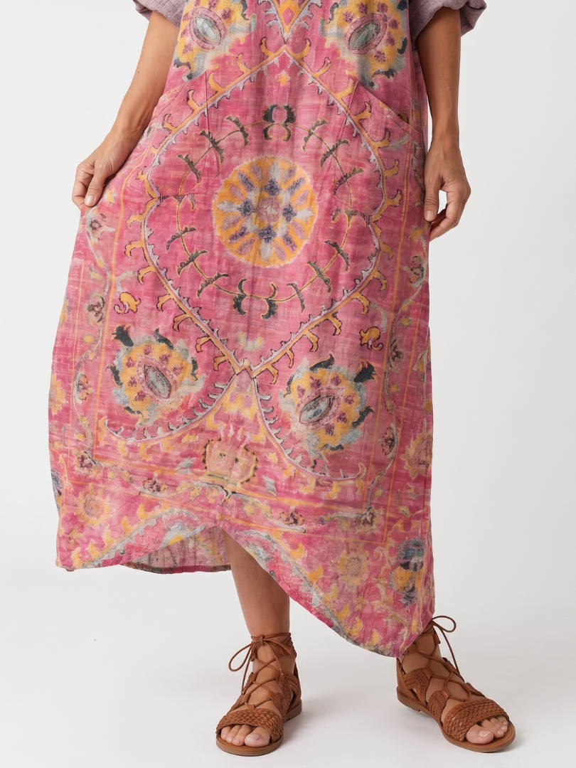 Domenica | Robe Midi Ample Imprimée à Poches