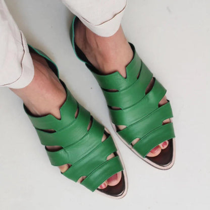 Ballerines pointues slip-on peep toe à découpes décontractées