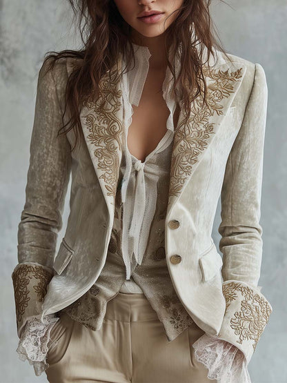 Genevieve | Blazer Brodé Ivoire