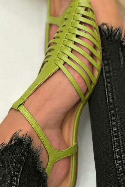 Sandales pointues à découpes épurées décontractées Noir avec bride en T