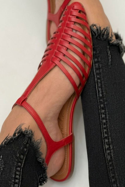 Sandales pointues à découpes épurées décontractées Noir avec bride en T