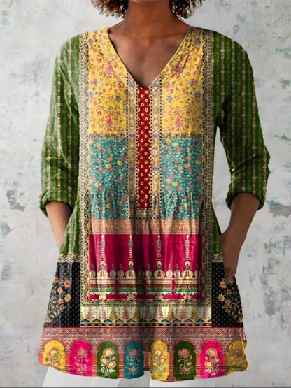 Nyla | Chemise Longue à Imprimé Expressif