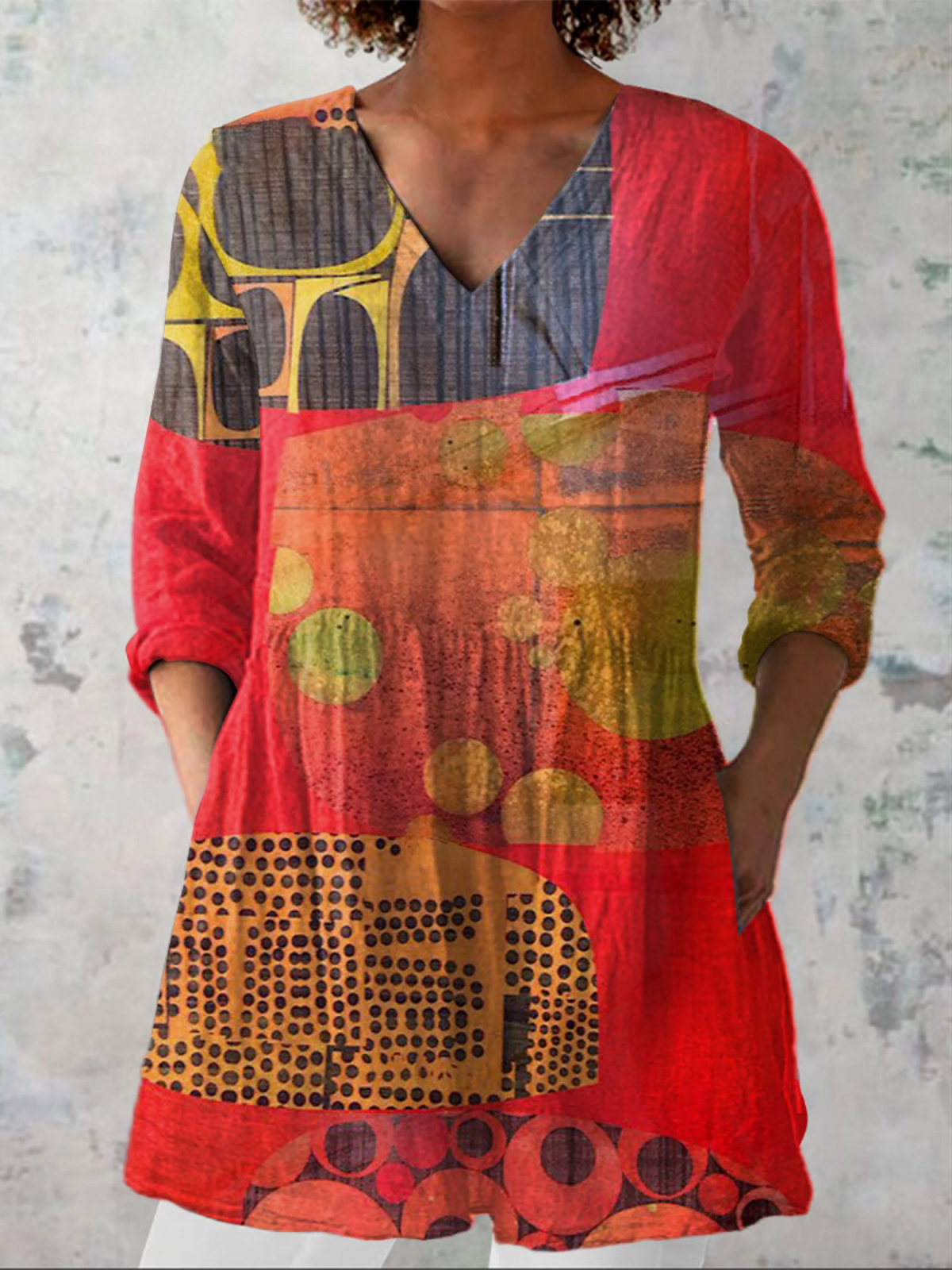 Skylar | Chemise Longue à Imprimé Expressif