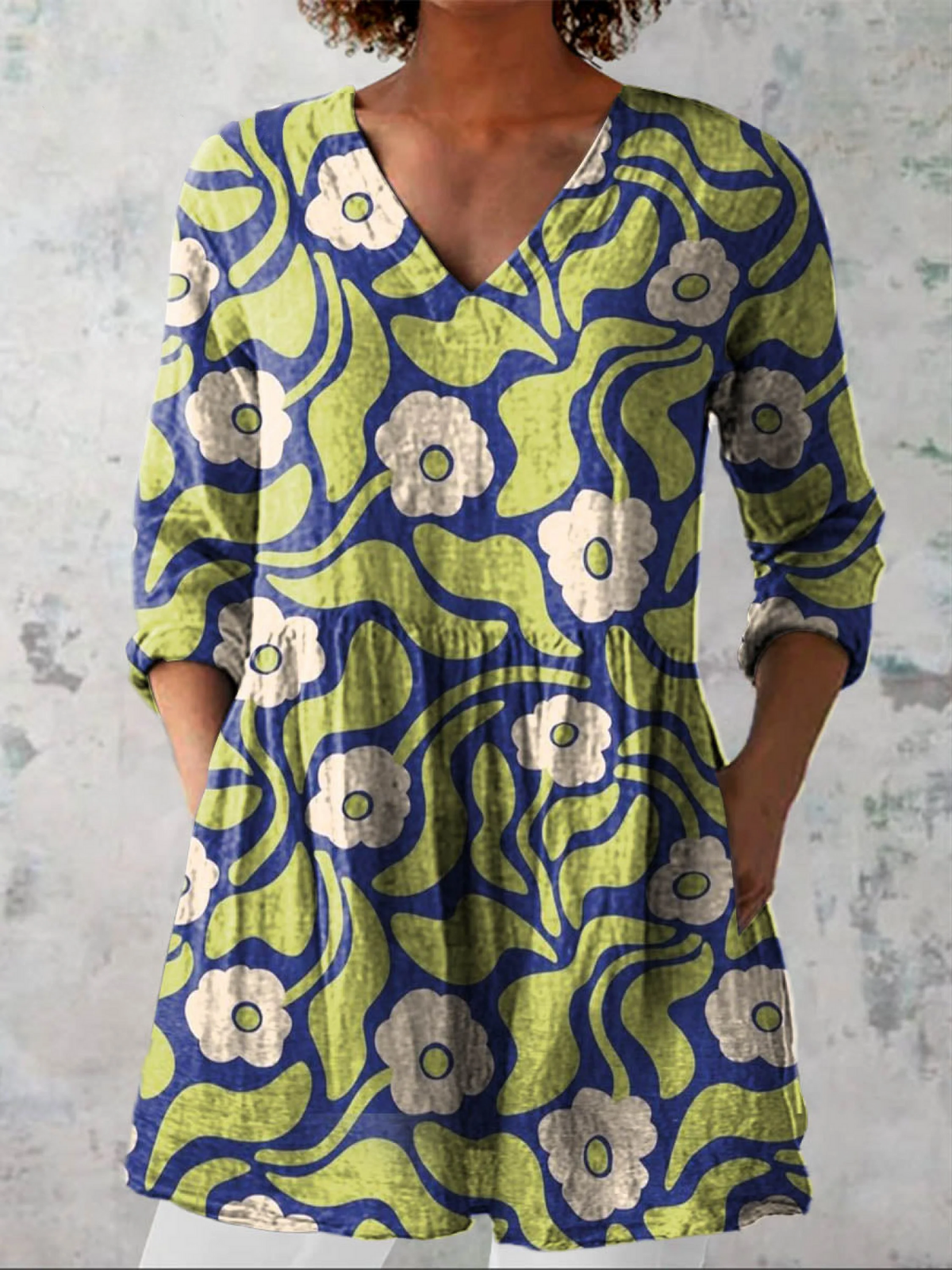 Talia | Chemise Longue à Imprimé Expressif