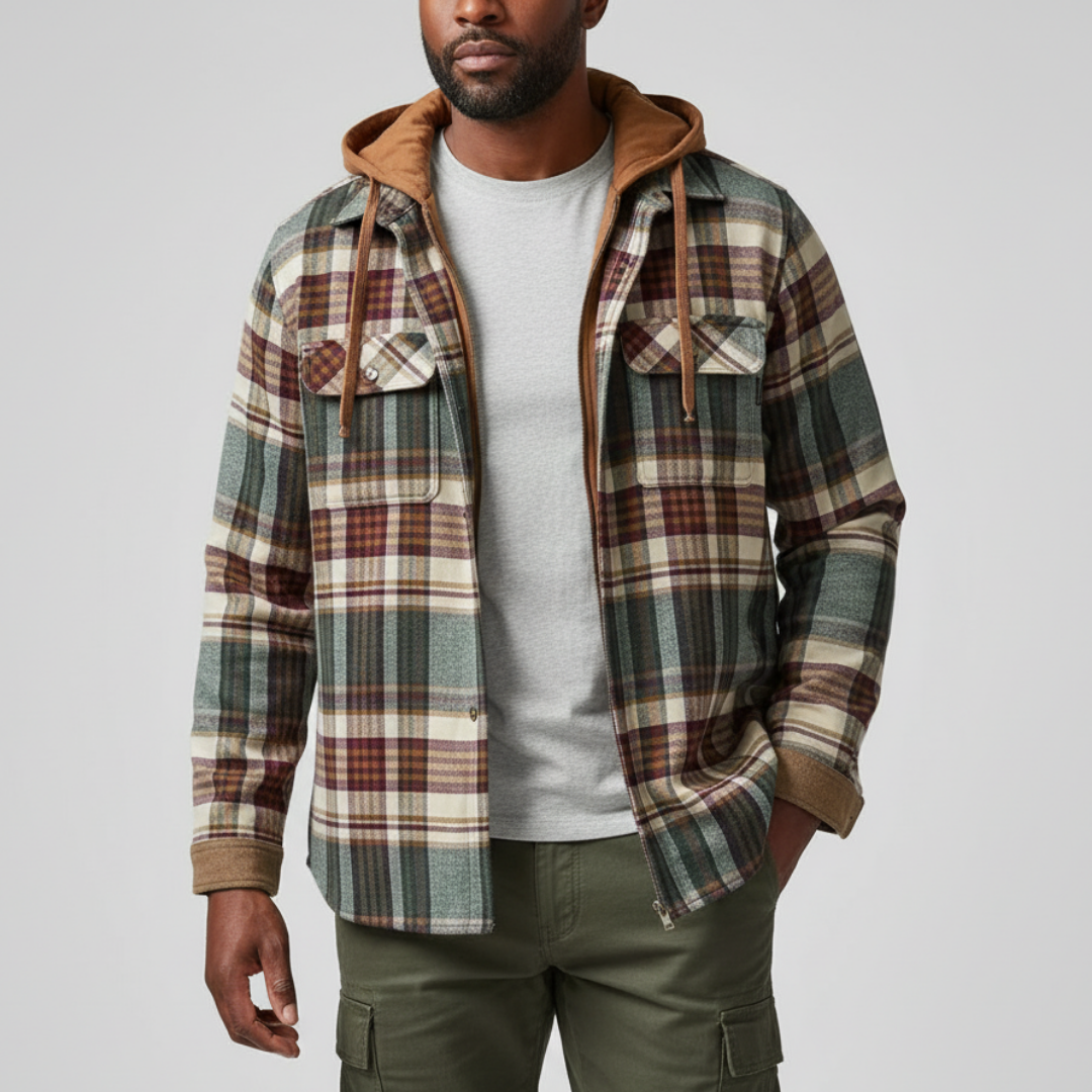Richard | Veste à Carreaux à Capuche