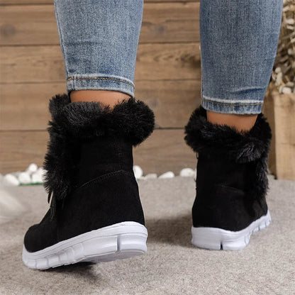 Françoise | Bottes de Neige en Suédine à Boucle et Bordure Moelleuse