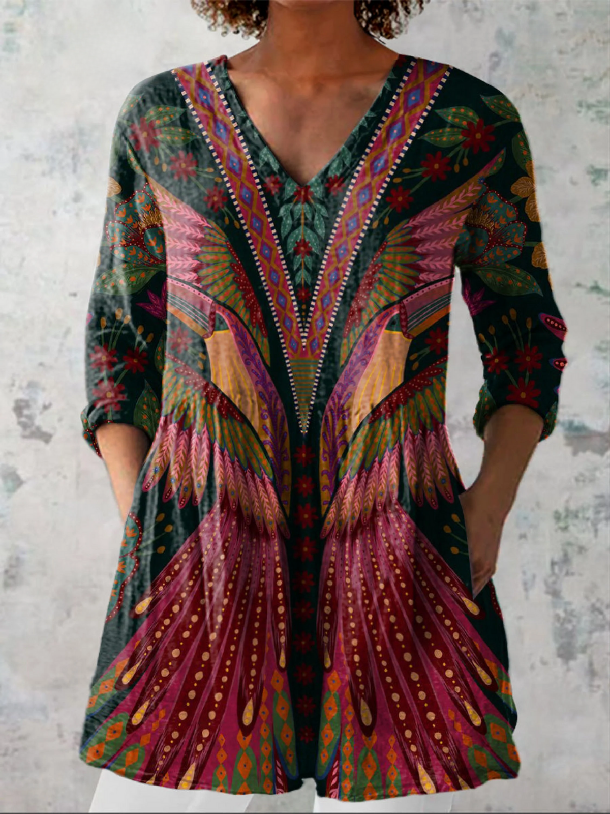 Mila | Chemise Longue à Imprimé Expressif