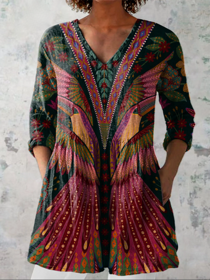 Mila | Chemise Longue à Imprimé Expressif