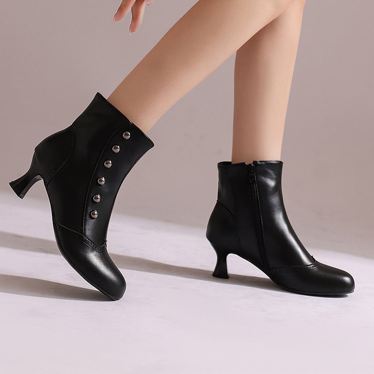 Ophélie | Bottines Métallisées Color Block Cloutées à Zip