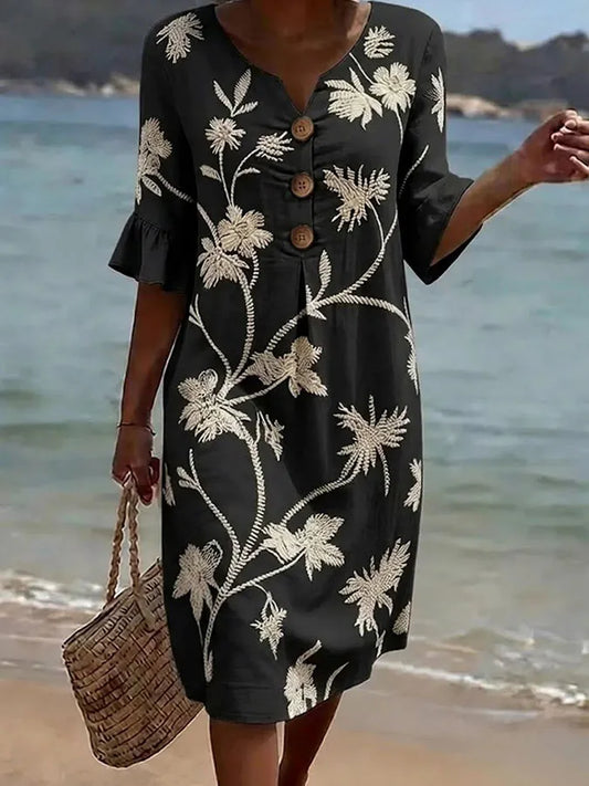 Robe décontractée femme à imprimé floral