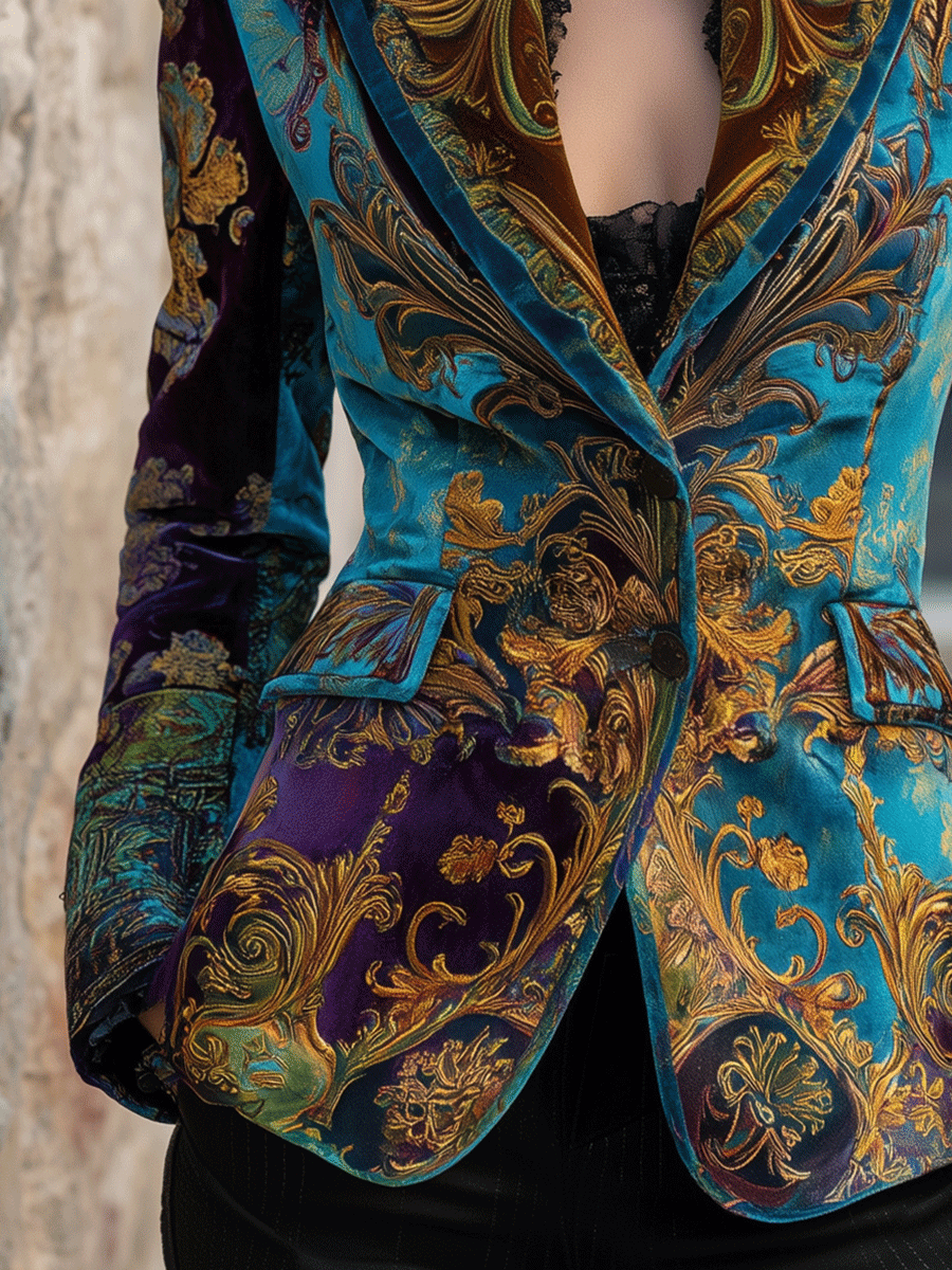 Célestine | Blazer en Velours Baroque Bohème