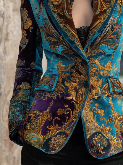 Célestine | Blazer en Velours Baroque Bohème