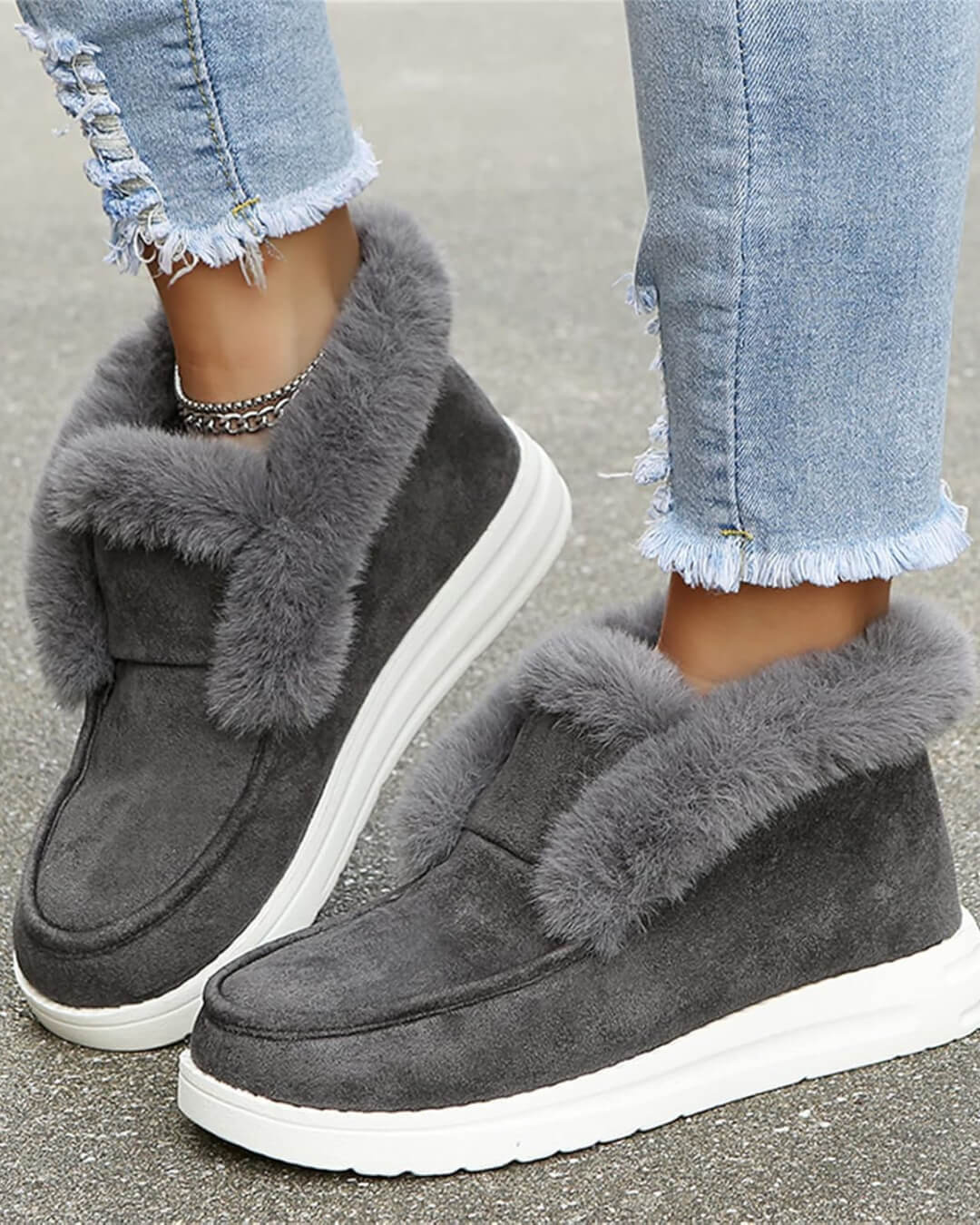 Corentine | Bottes d’Hiver Fourrées à Bout Rond