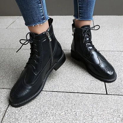 Claire | Bottines à Lacets Ajourées à Bout Rond