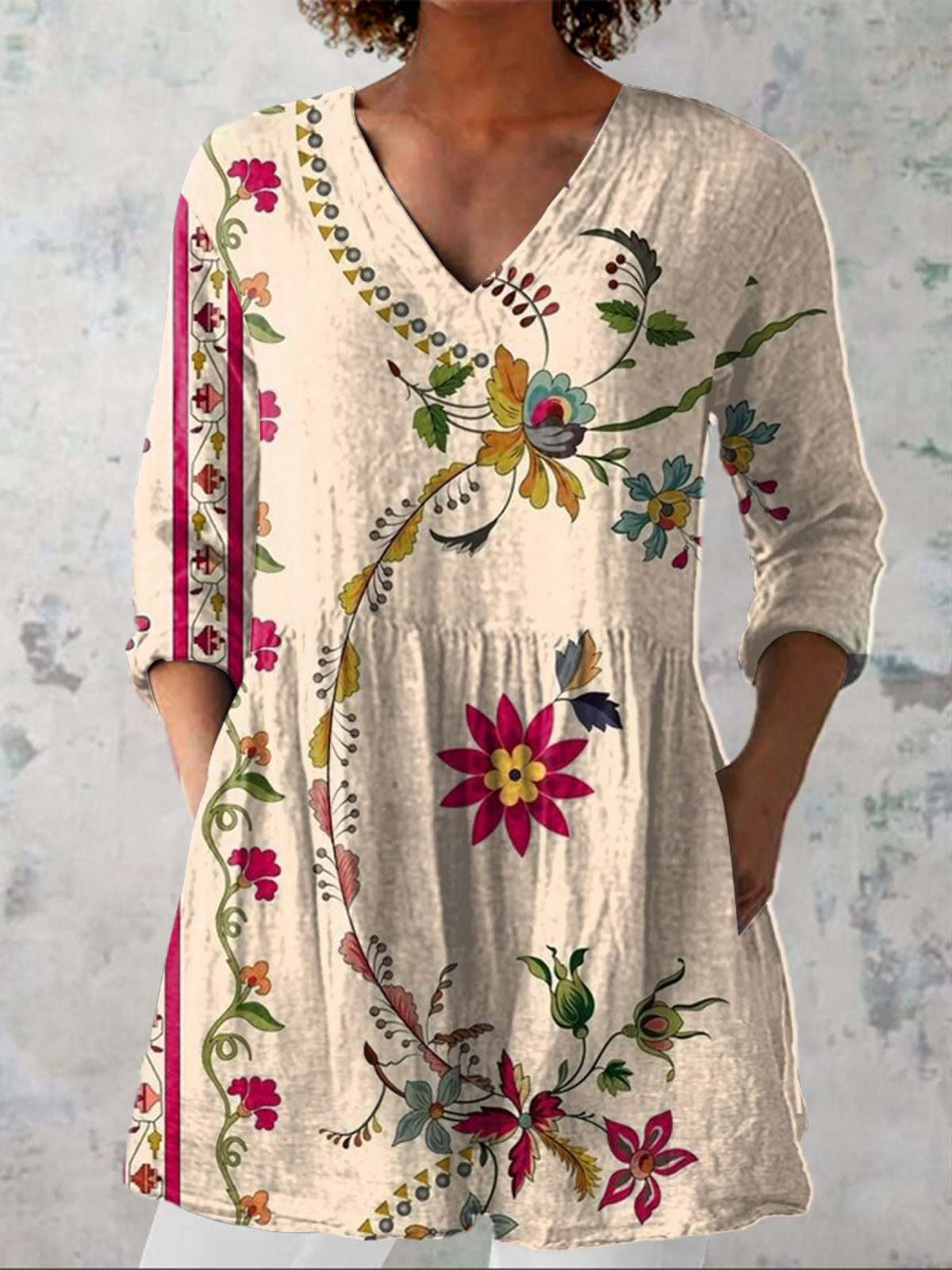Aria | Chemise Longue à Imprimé Expressif