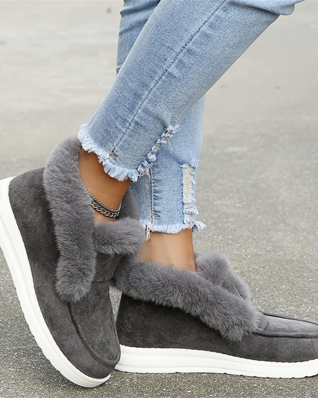 Corentine | Bottes d’Hiver Fourrées à Bout Rond