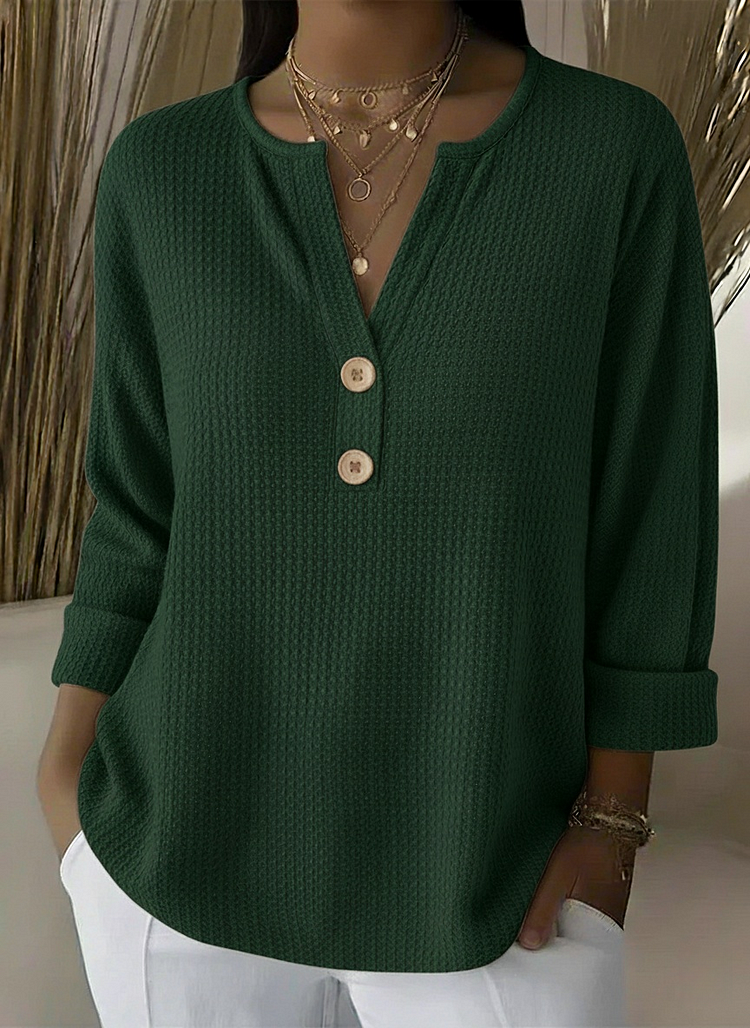 Teresa | Pull Henley à Boutons Lilas