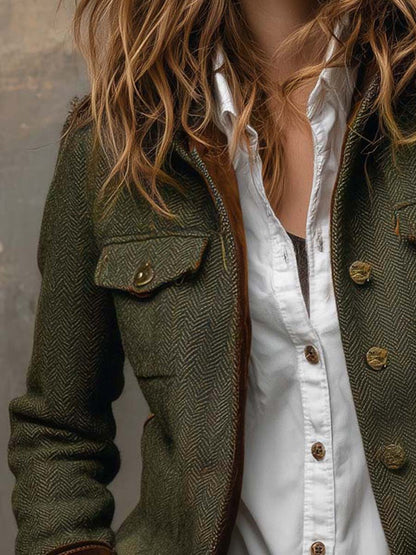 Vivienne | Blazer Chevrons à Bordure Contrastée