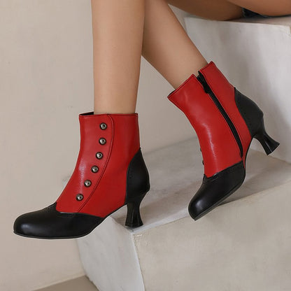 Ophélie | Bottines Métallisées Color Block Cloutées à Zip