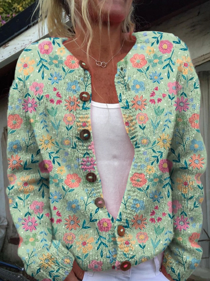 Nicoletta | Cardigan Fleuri Vintage pour Femme