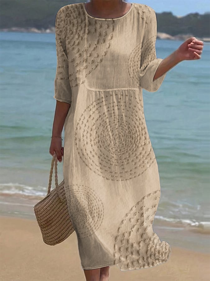 Robe décontractée femme brodée