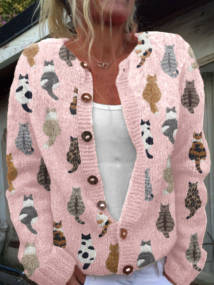 Filomena | Cardigan Confortable Imprimé Chats