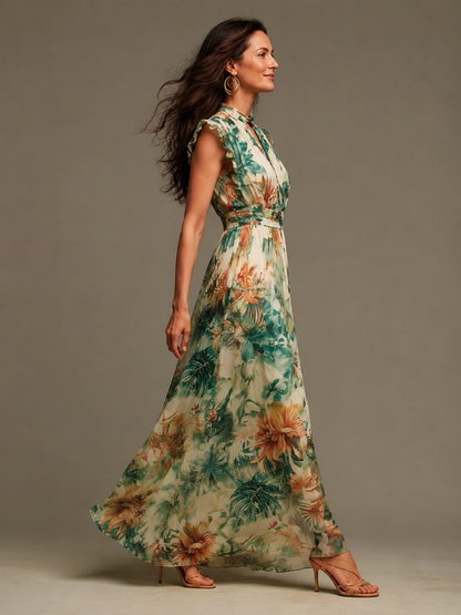 Grazia | Mousseline Tropicale Peinte