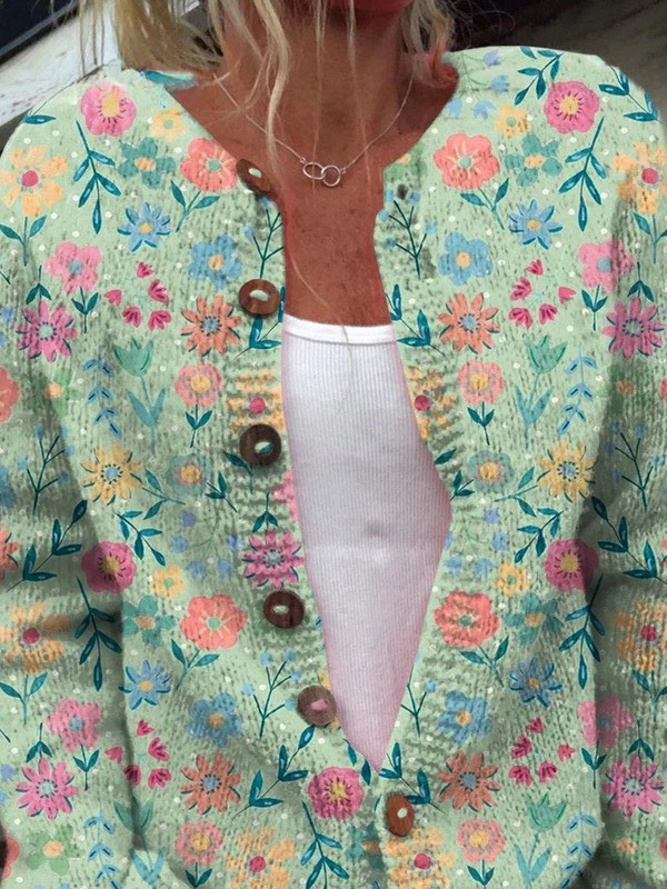 Nicoletta | Cardigan Fleuri Vintage pour Femme