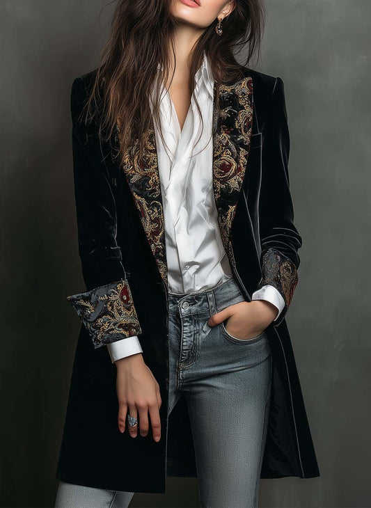 Josephine | Blazer Coupe Ajustée Imprimé Baroque