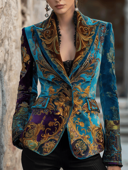 Célestine | Blazer en Velours Baroque Bohème