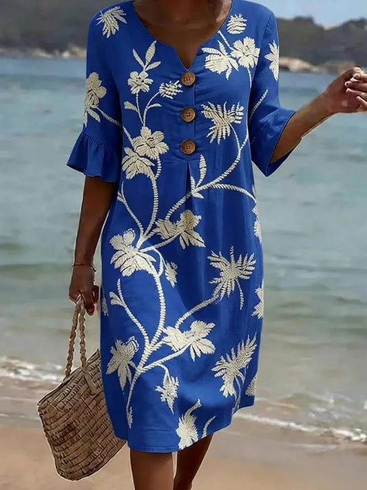 Robe décontractée femme à imprimé floral