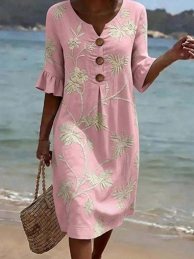Robe décontractée femme à imprimé floral
