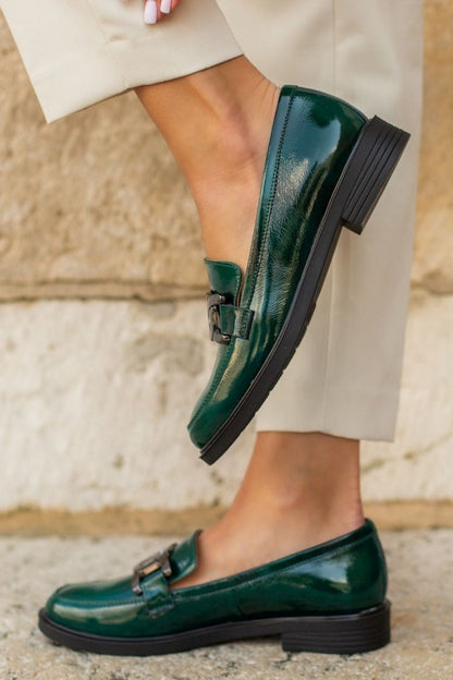 Eugénie | Mocassins Chunky Vernis à Boucle